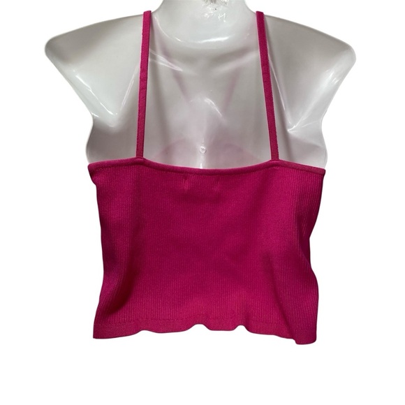 Mango Basics  Pink Ribbed Crop Top - Picture 3 of 5